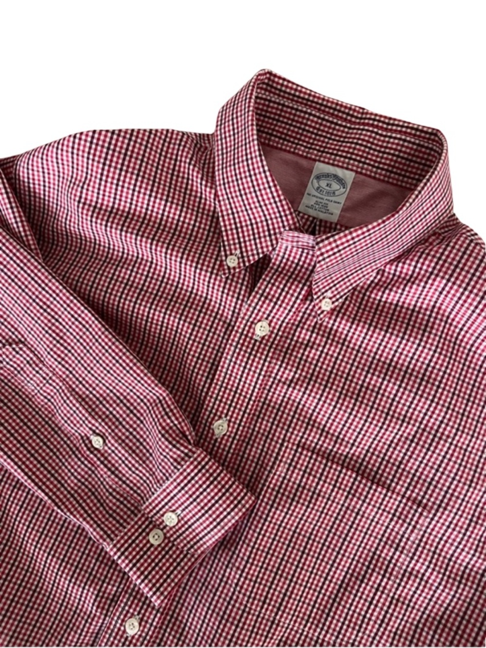 Brooks Brothers Red Gingham Button Down Shirt Men’s XL Preppy Business Casual